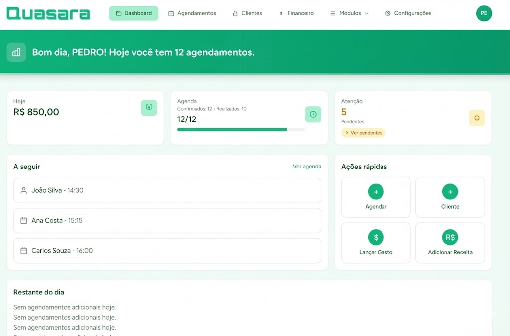 Imagem do dashboard do sistema